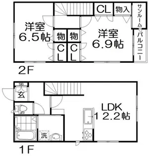 ハイムメゾン クレスト翔【1階】の間取り