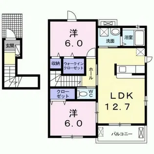 LA・VITAROSA【2階】の間取り