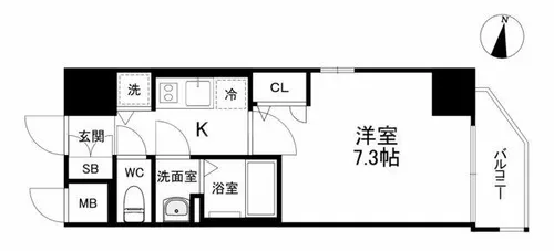 クレストタップ京橋【13階】の間取り