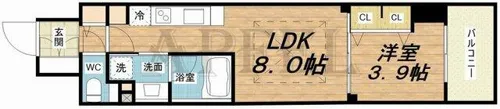 アーバネックス西本町【13階】の間取り