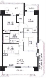 コーシャハイツ中加賀屋【408号室】の間取り