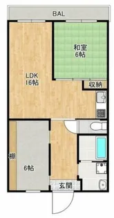 大淀町スカイハイツ【3階】の間取り