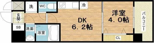 スプランディッド中之島WEST【11階】の間取り