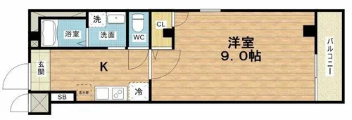 ラ フォルム与力レジデンス【3階】の間取り
