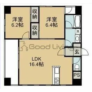 エコルクス赤坂【9階】の間取り