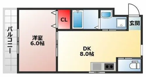 シティーコート堺東【401号室】の間取り