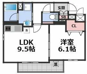 カーサ松崎町【1階】の間取り