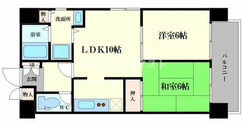 ライオンズマンション江戸堀第2【604号室】の間取り