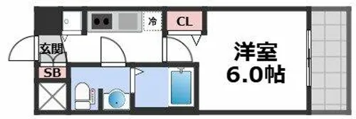 アクアプレイス天王寺Ⅱ【11階】の間取り