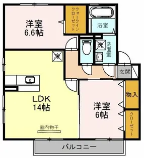 エルビエント【2階】の間取り