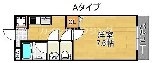 ラフィーネ住之江【2階】の間取り