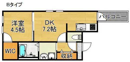 ソレイユ聖天下C【3階】の間取り