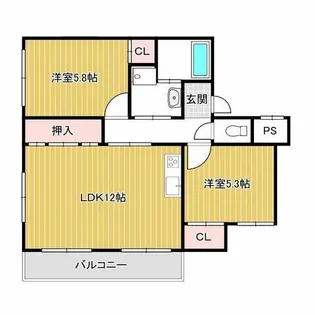 ベルフルール【1階】の間取り