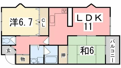 ビューハーモニー【405号室】の間取り