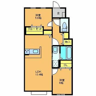 ハピネス南里【A207号室】の間取り