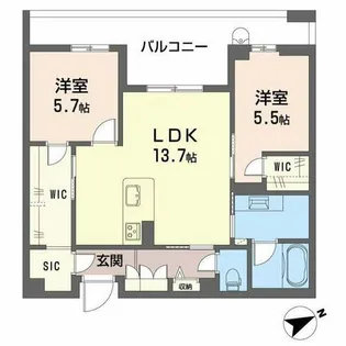 大阪府堺市西区浜寺元町3丁【マンション】の間取り