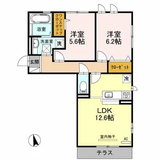 大阪府堺市中区土師町1丁【アパート】の間取り