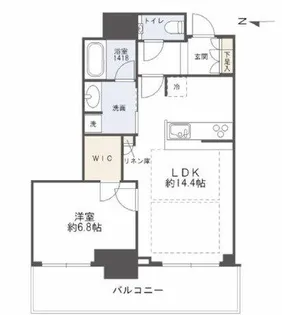 グランドメゾン新梅田タワー THE CLUB RESIDENCE【18階】の間取り