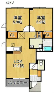 ソルシェール熊取Ⅰ・Ⅱ・Ⅲ【1階】の間取り