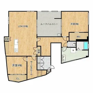 徳原マンション【3階】の間取り