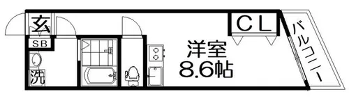 JOB-Ⅱ号館【306号室】の間取り