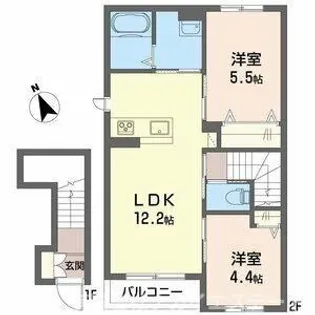 リオ【201号室】の間取り