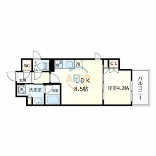 シティカレント天王寺ブロード【7階】の間取り