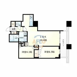 ブランズタワー大阪本町【28階】の間取り