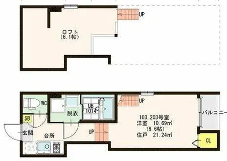 ニューサンライズ【2階】の間取り