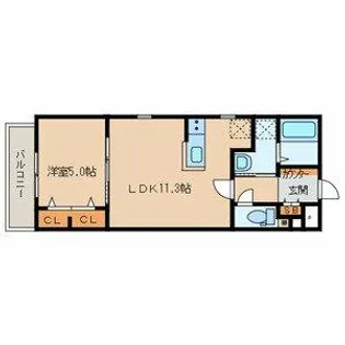 福岡県北九州市戸畑区小芝3丁目【アパート】の間取り