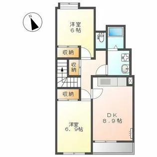 メゾンルミエールK&K【203号室】の間取り