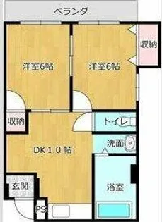 服部コーポ【3-D号室】の間取り