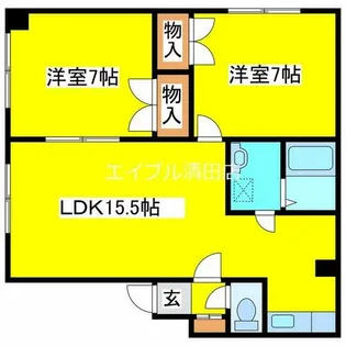 イシオカマンション2【402号室】の間取り