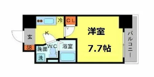 SERENiTE本町エコート【4階】の間取り