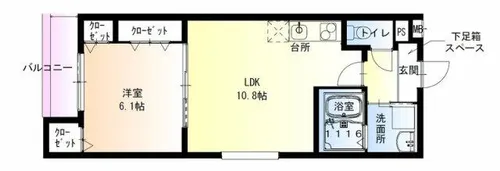 フジパレス北野田Ⅲ番館【201号室】の間取り