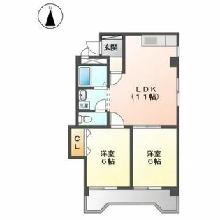 ライフオン生駒 西棟【401号室】の間取り