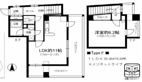 コーシン四ツ橋【7階】の間取り