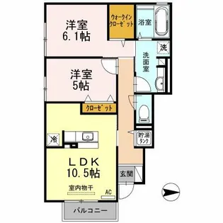 クレール西脇【1階】の間取り
