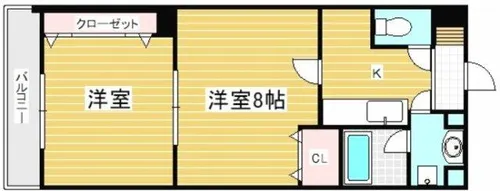 プリンセス香春口【11階】の間取り