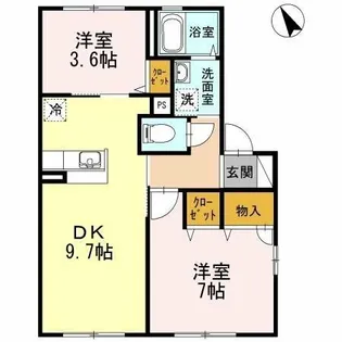 シャーメゾン桑野【2階】の間取り
