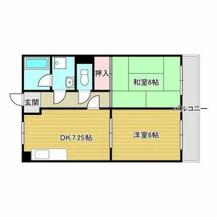 此君園ハイツ【4階】の間取り