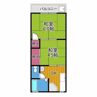 富田林ハイツ【1階】の間取り