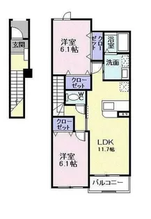 ベルメゾン【2階】の間取り