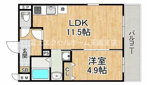EXハイツ公園南Ⅲ【301号室】の間取り