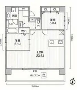 アプリーレ大阪城北【9階】の間取り