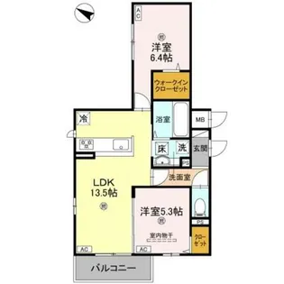 シャルム常盤【1階】の間取り