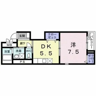 フラット黒門【2階】の間取り