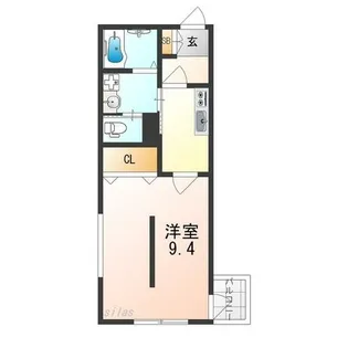 カーサフォルトナート岸和田【3階】の間取り