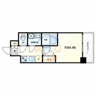 ワールドアイ難波citygate【6階】の間取り
