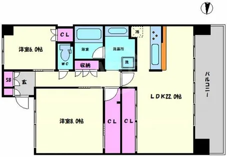 ジオ新町【20階】の間取り